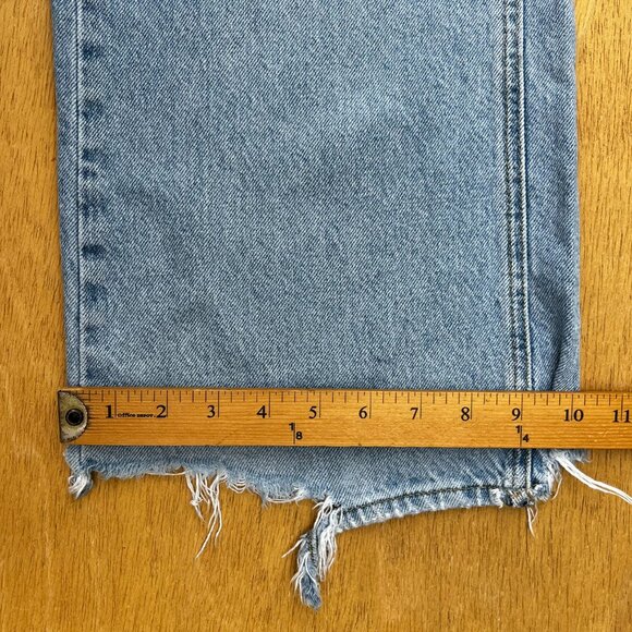 PACSUN LOW RISE BAGGY WIDE LEG JEANS WOMEN’S sz 23 Low Rise Destructed Hem - Picture 13 of 13